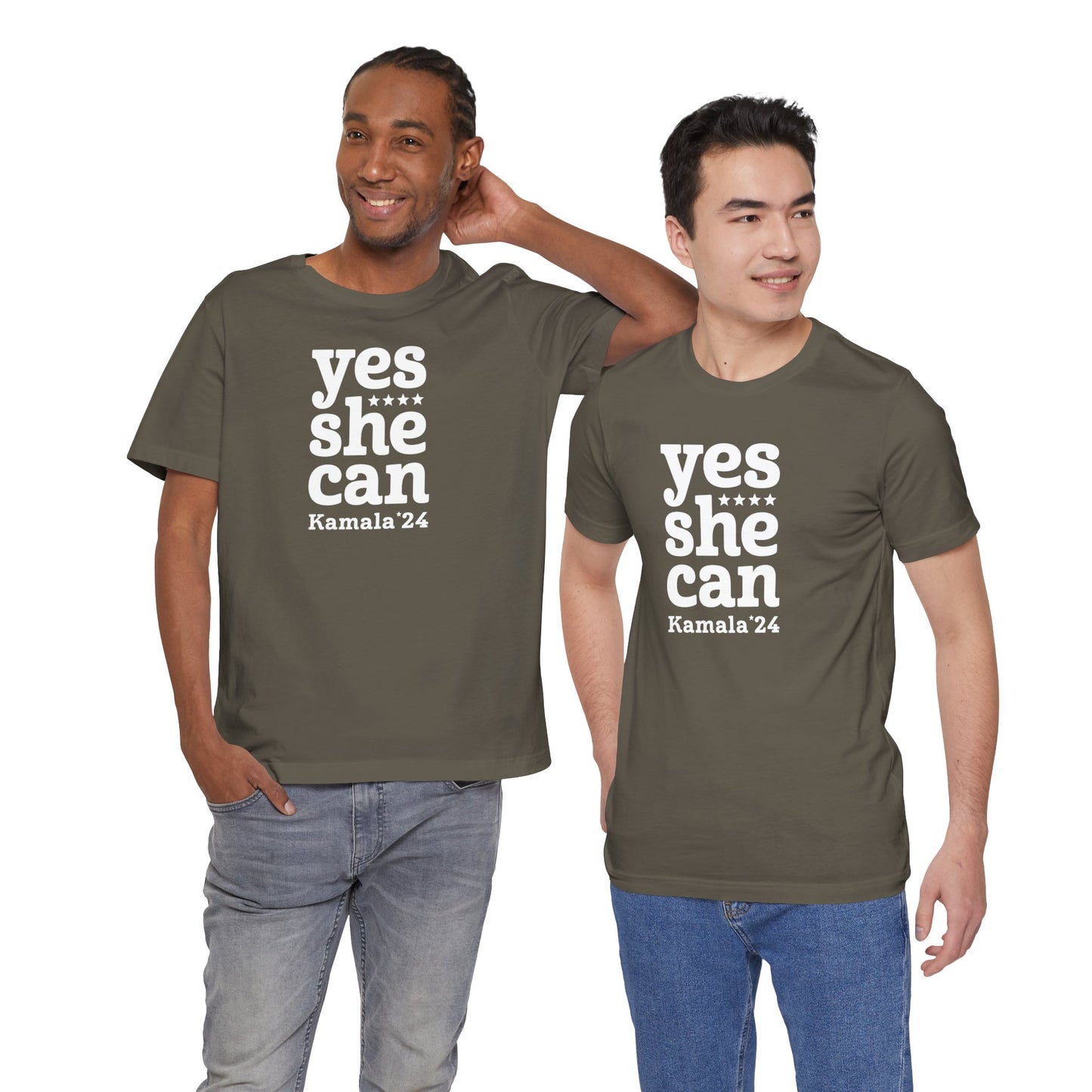Yes She Can Kamala Harris Unisex T-Shirt (Smaller Logo)