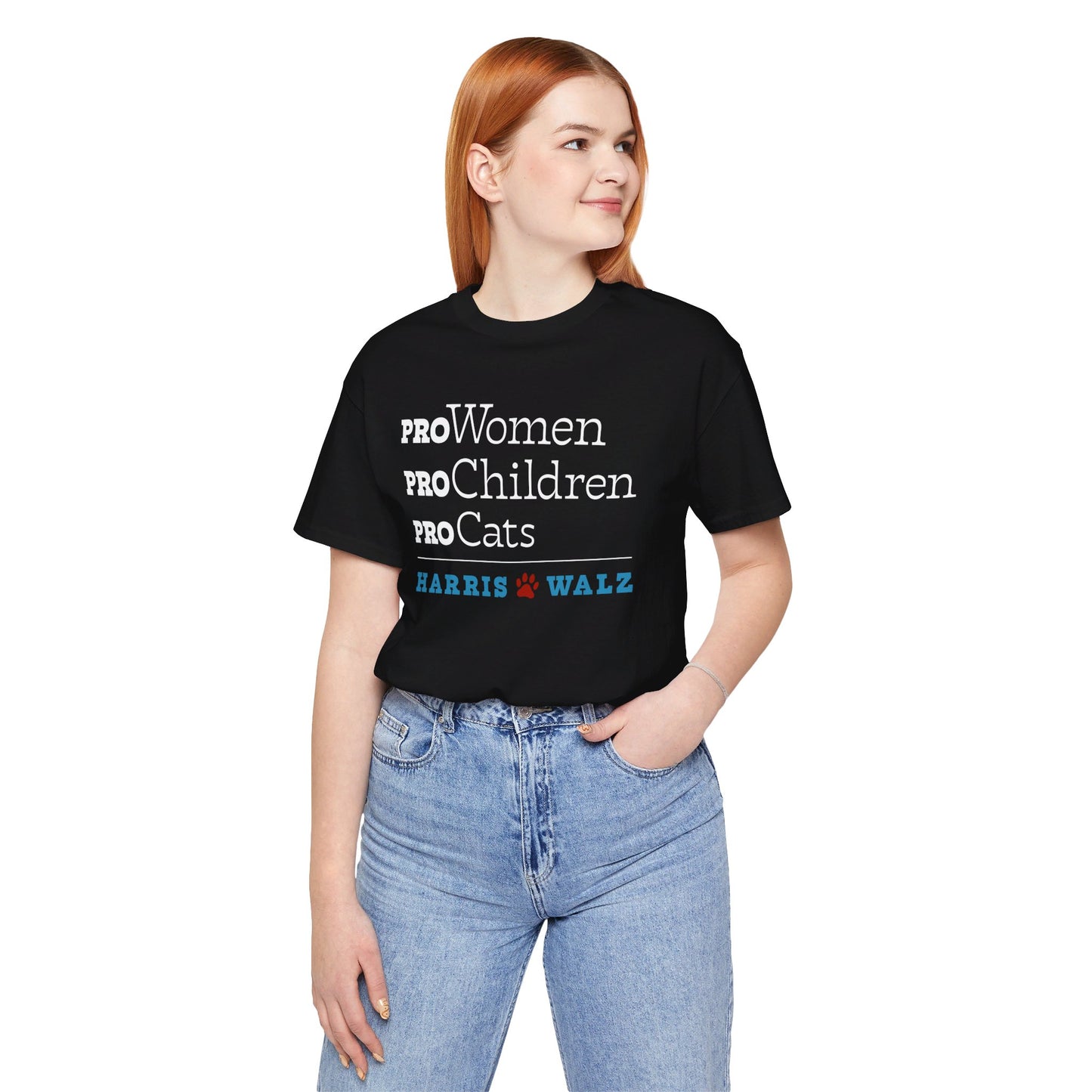 Pro-Women Pro-Children Pro-Cats Harris Walz Unisex T-Shirt