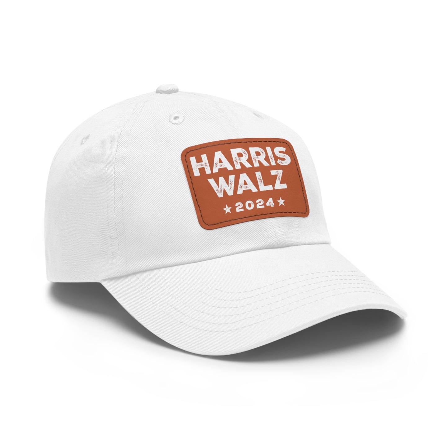 Harris Walz Dad Hat with Vegan Leather Patch