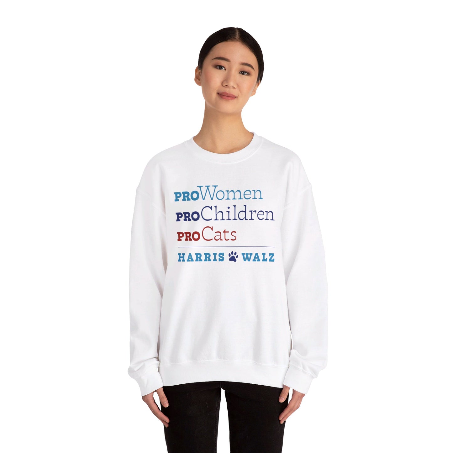 Pro-Women Pro-Children Pro-Cats Unisex Crewneck Sweatshirt