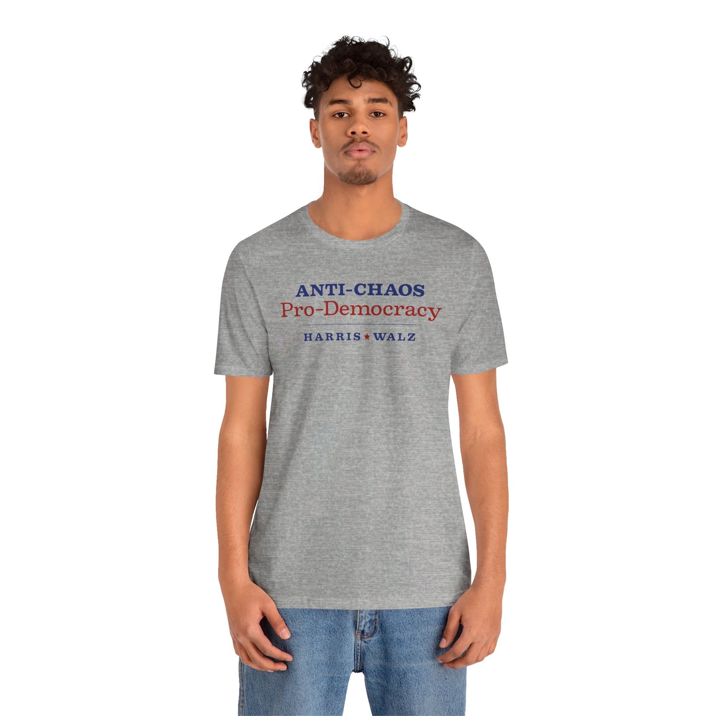 Anti-Chaos Pro-Democracy Harris Walz Unisex T-Shirt