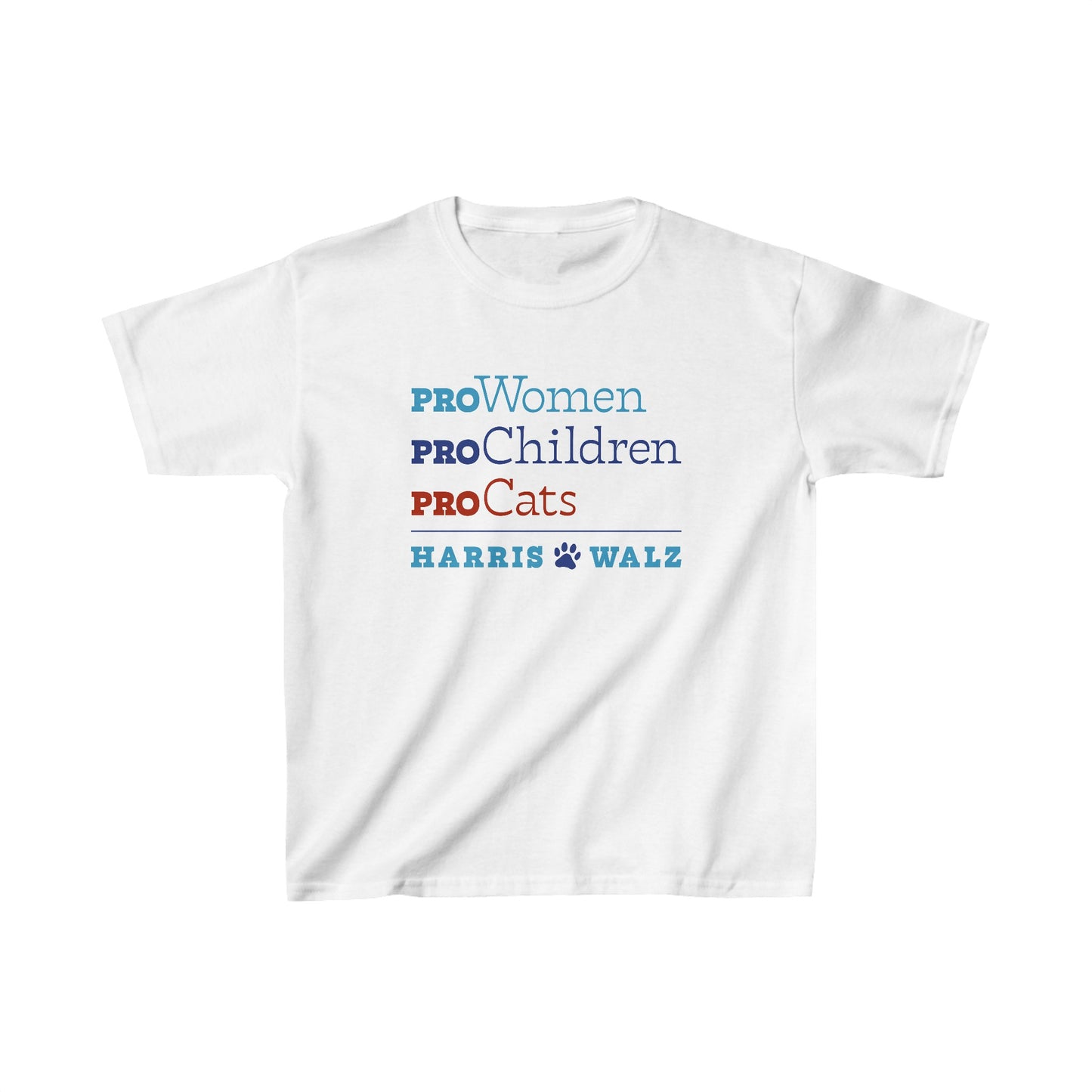 Pro Women Pro Children Pro Cats KIDS Harris Walz Tee