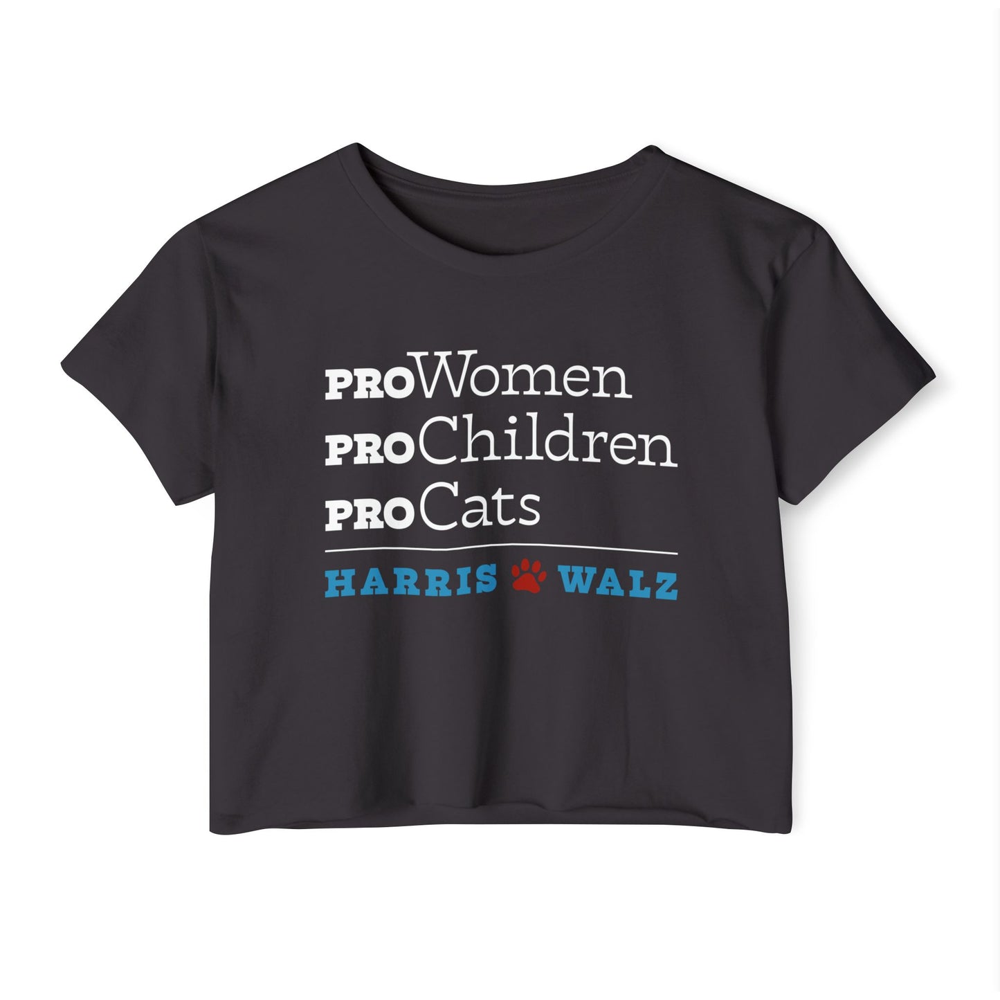 Women's Harris Walz Pro-Women Pro-Children Pro-Cats CROP Top