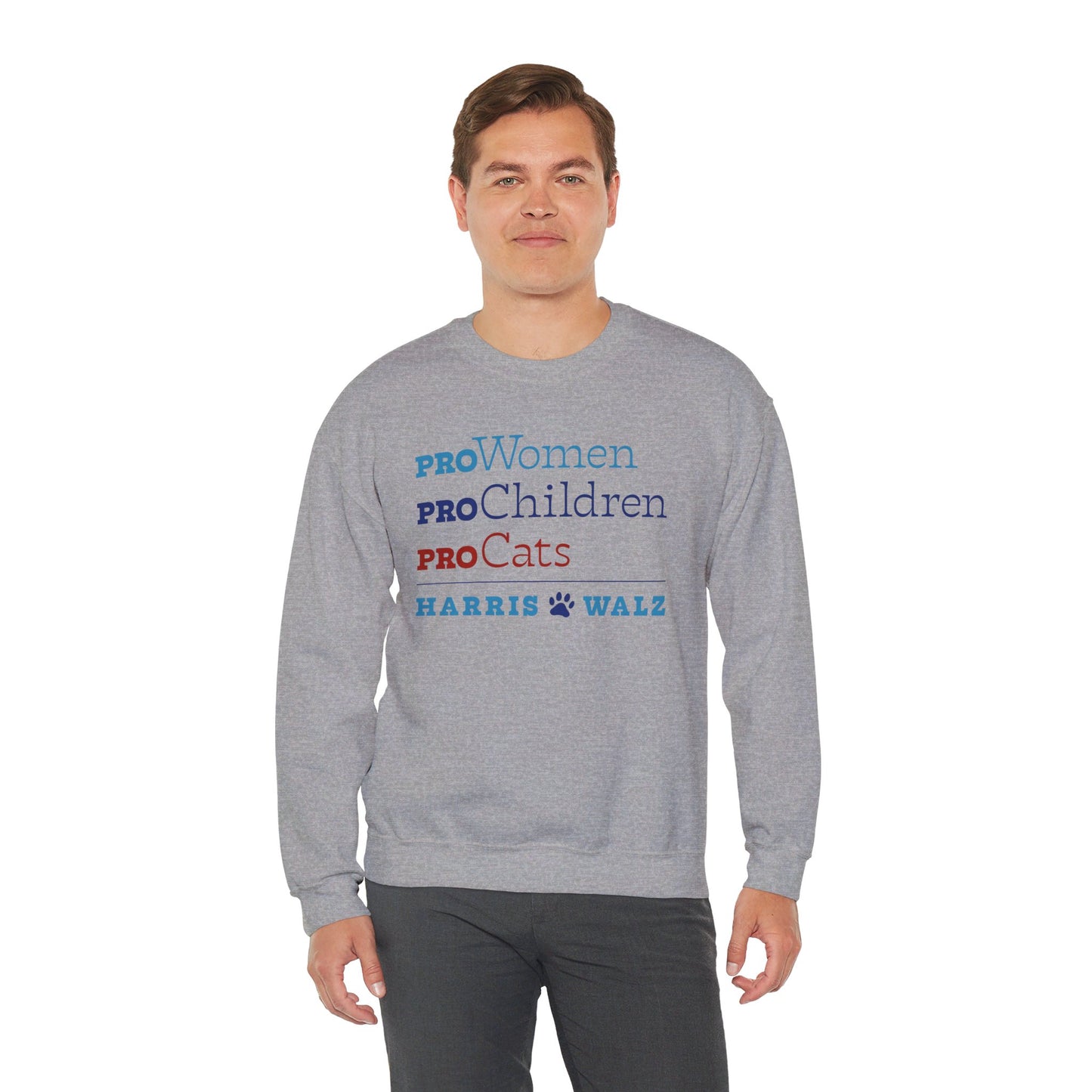 Pro-Women Pro-Children Pro-Cats Unisex Crewneck Sweatshirt