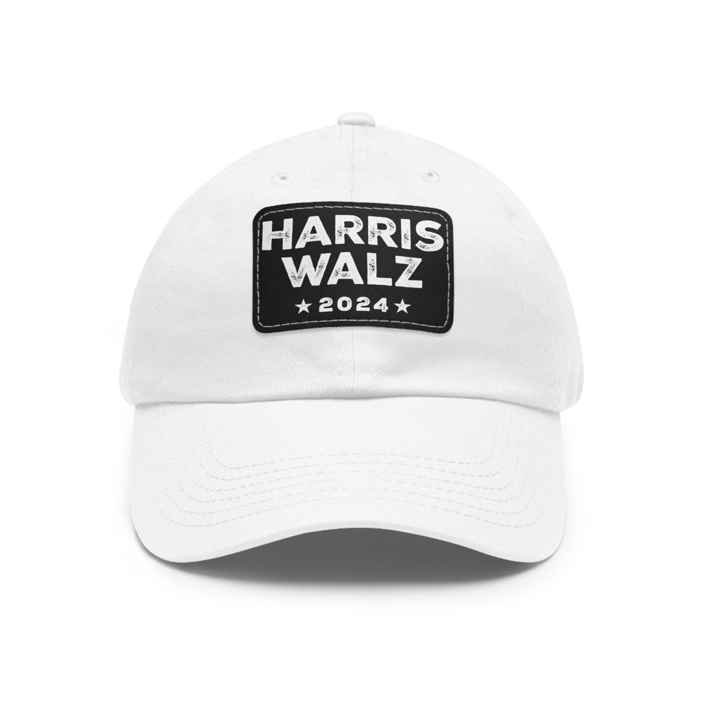 Harris Walz Dad Hat with Vegan Leather Patch