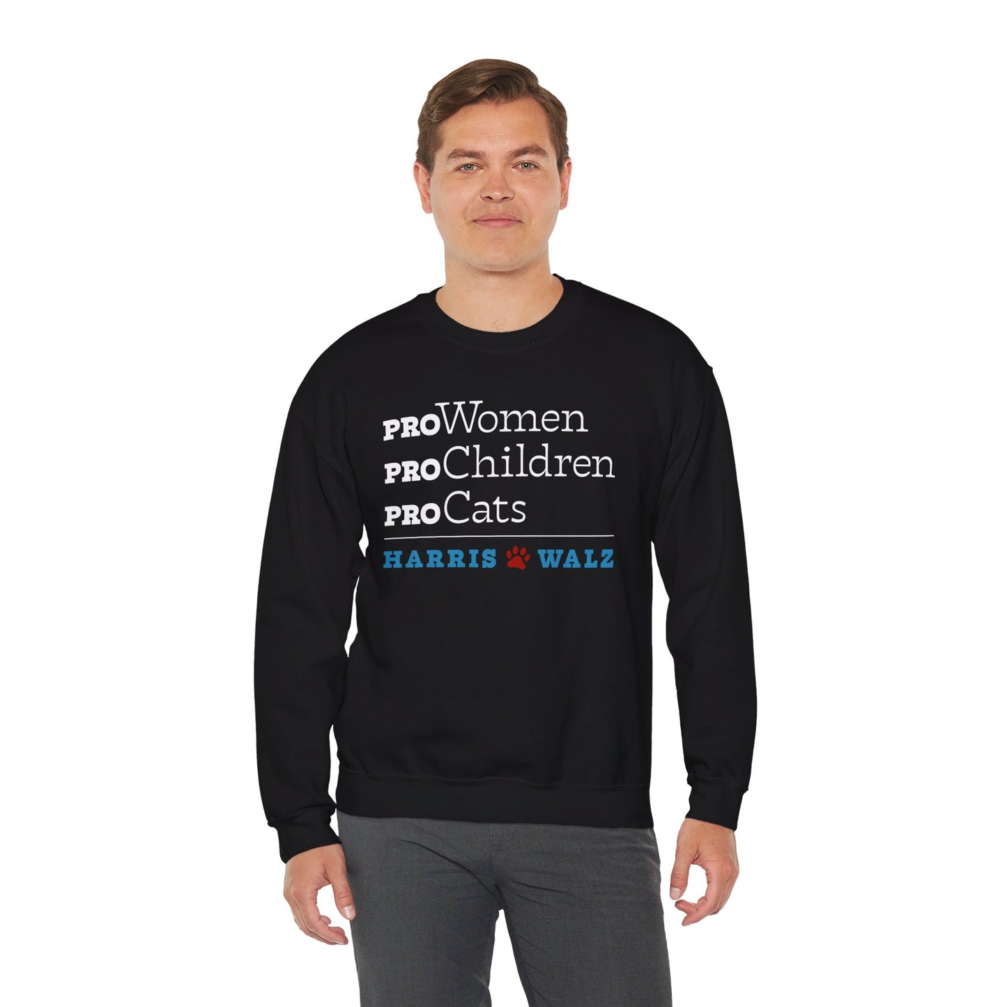 Pro-Women Pro-Children Pro-Cats Unisex Crewneck Sweatshirt