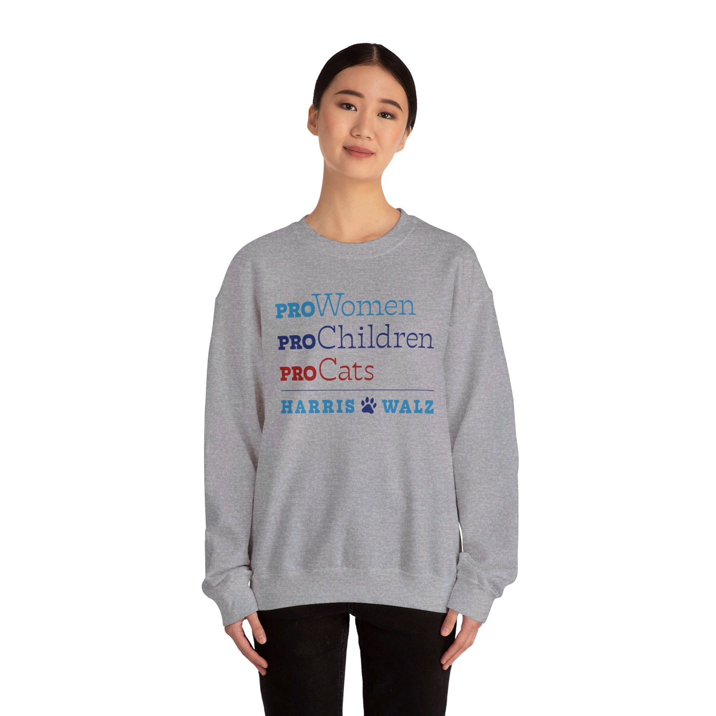 Pro-Women Pro-Children Pro-Cats Unisex Crewneck Sweatshirt