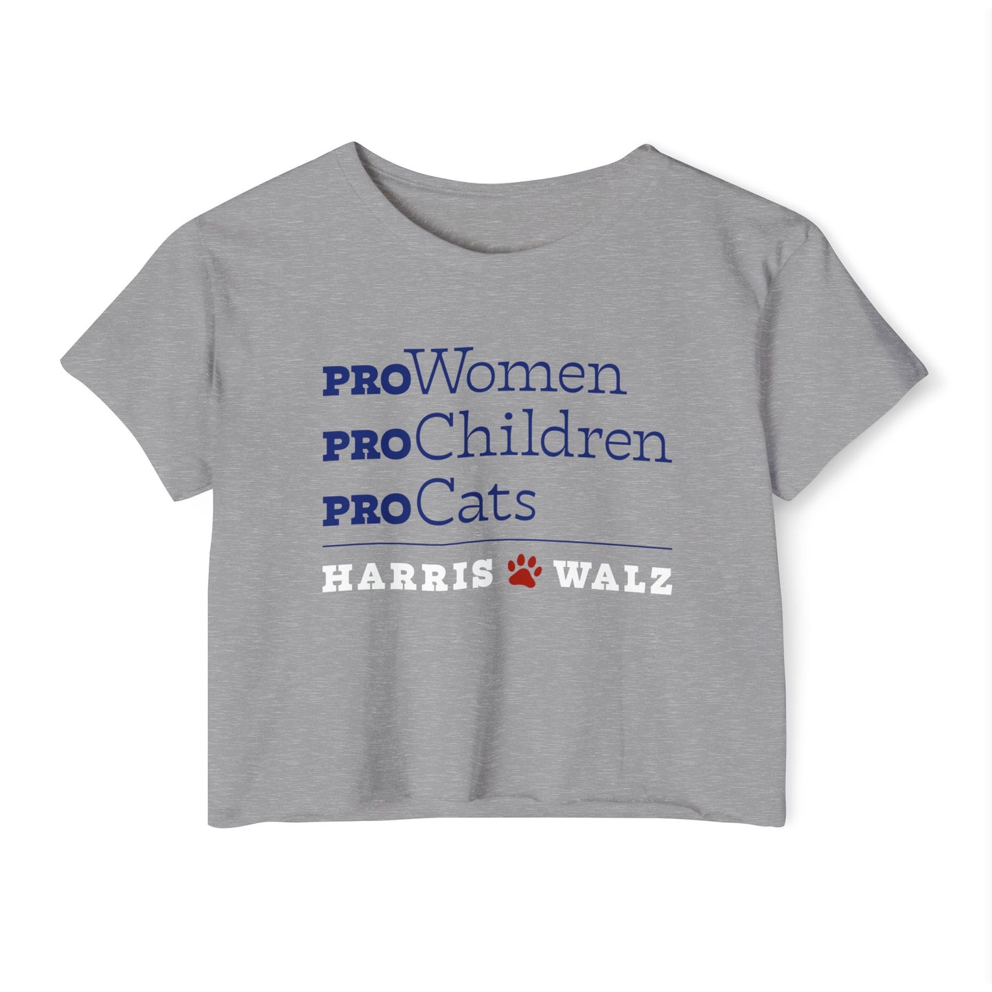 Women's Harris Walz Pro-Women Pro-Children Pro-Cats CROP Top