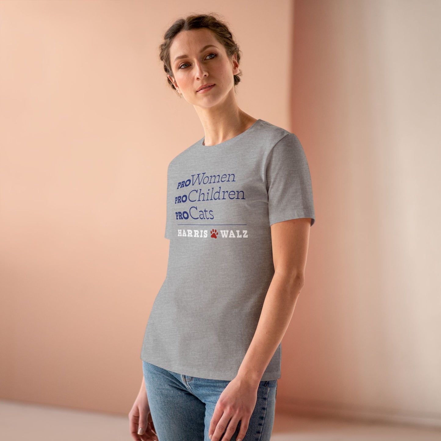 Pro-Women Pro-Children Pro-Cats Harris Walz Women's Tee