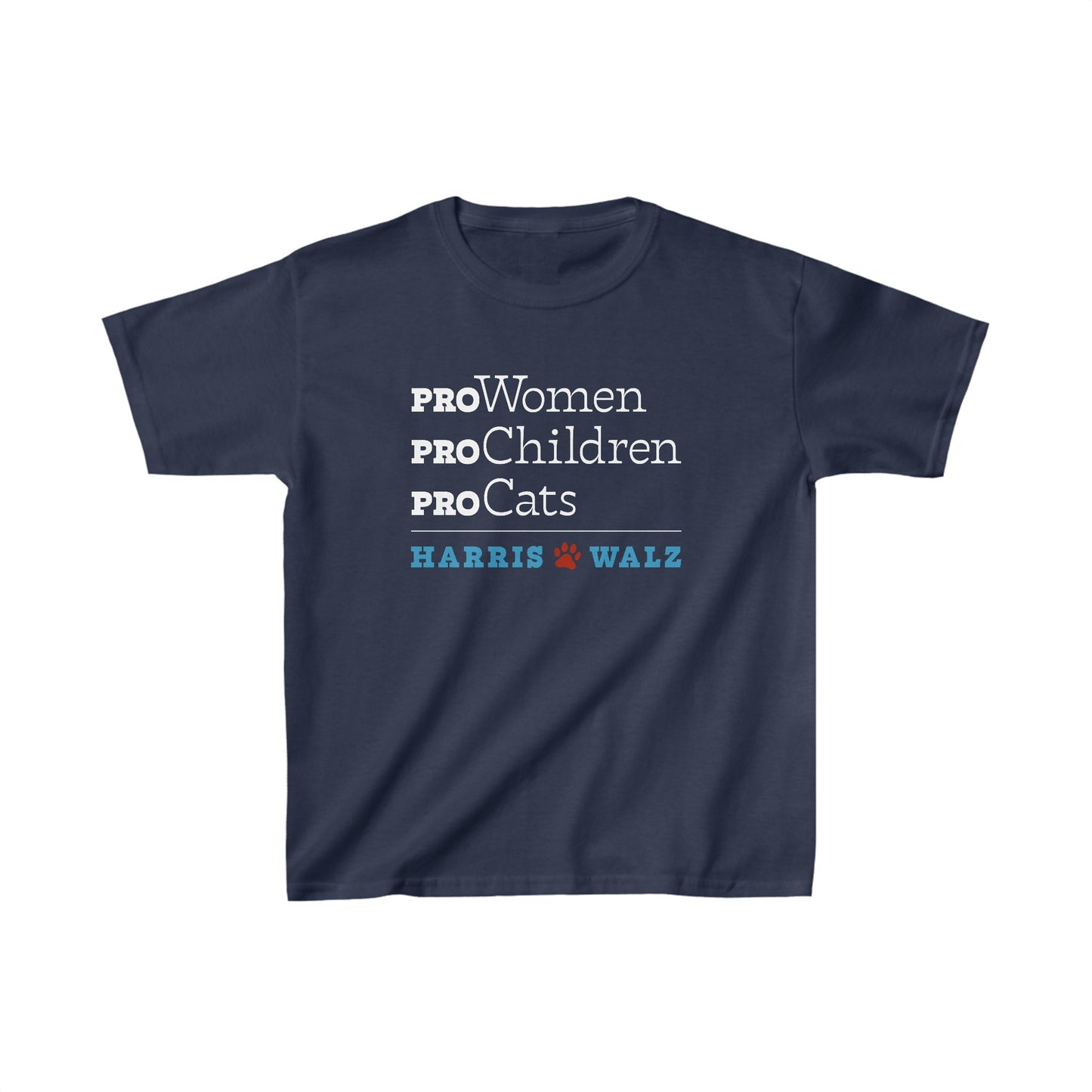 Pro Women Pro Children Pro Cats KIDS Harris Walz Tee