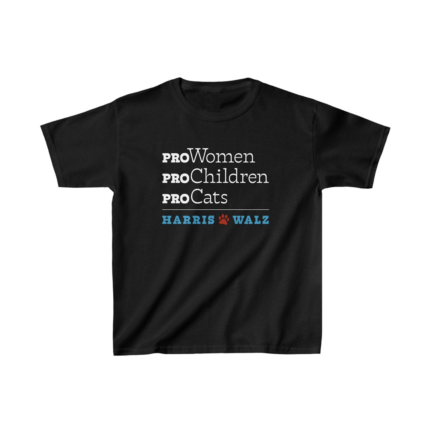 Pro Women Pro Children Pro Cats KIDS Harris Walz Tee