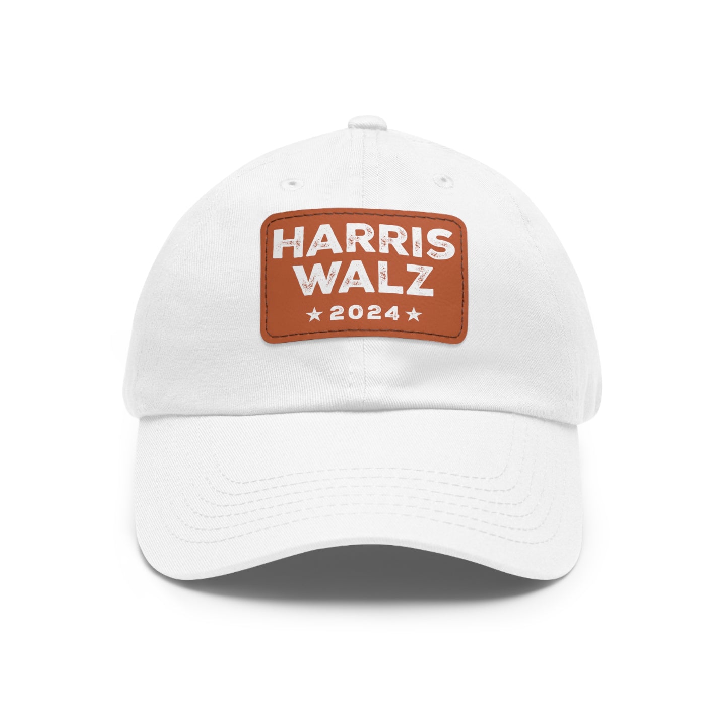 Harris Walz Dad Hat with Vegan Leather Patch