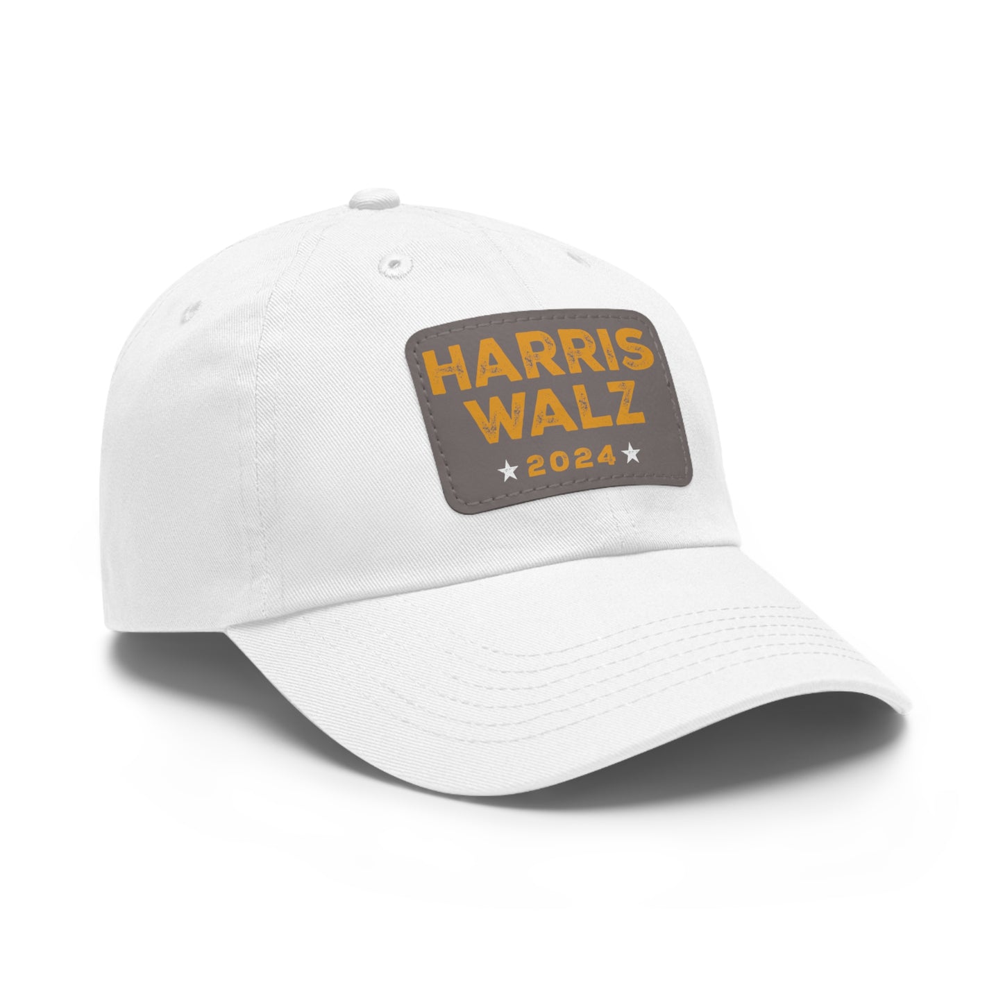 Harris Walz Dad Hat with Vegan Leather Patch