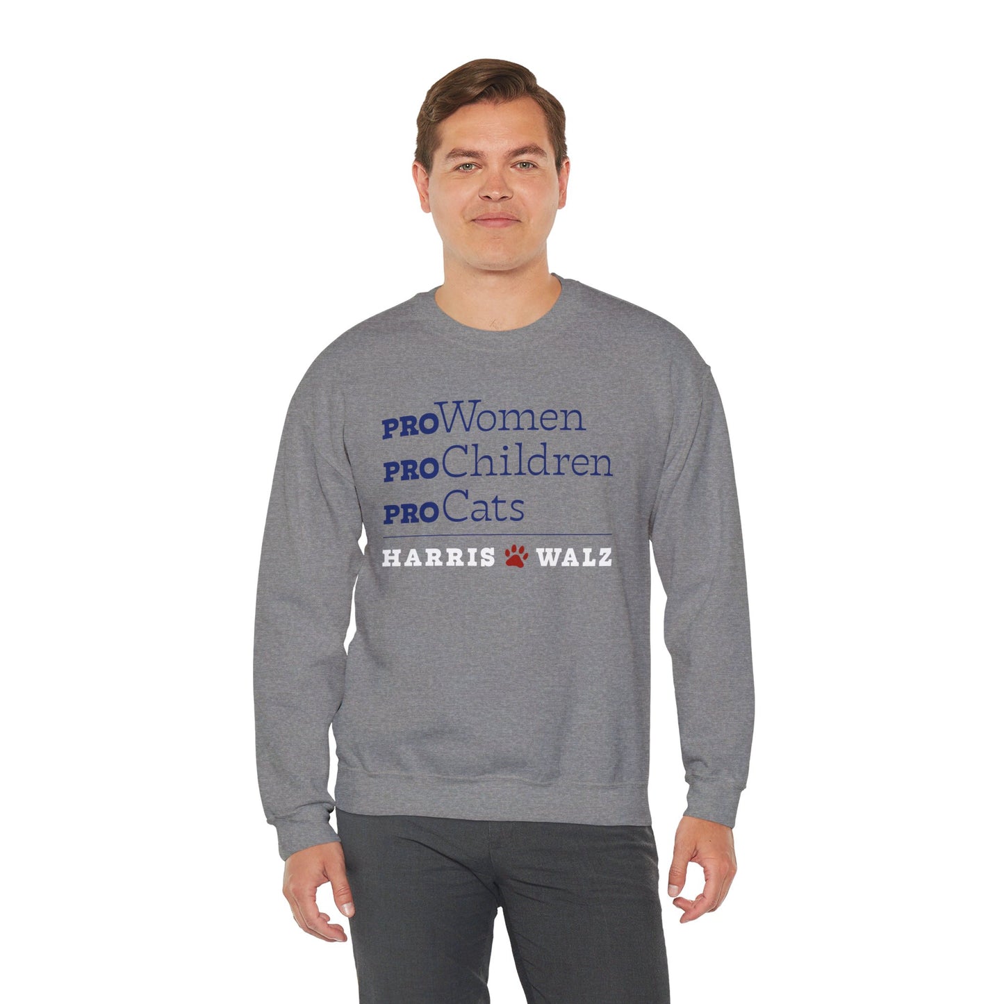 Pro-Women Pro-Children Pro-Cats Unisex Crewneck Sweatshirt