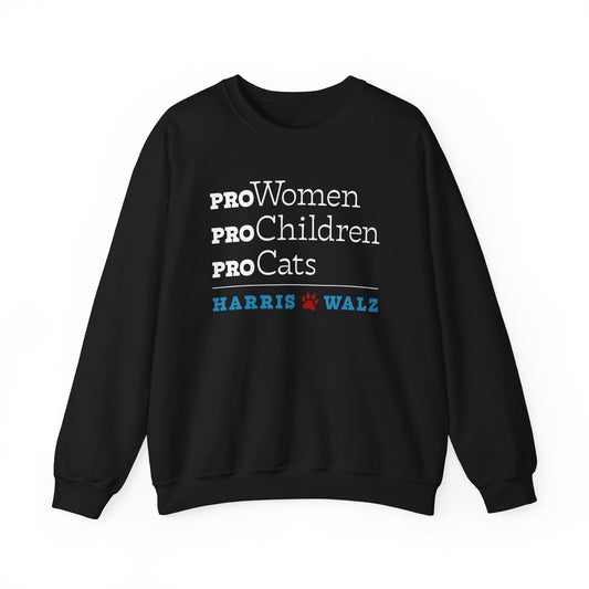 Pro-Women Pro-Children Pro-Cats Unisex Crewneck Sweatshirt