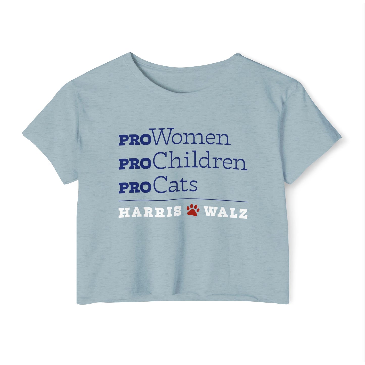 Women's Harris Walz Pro-Women Pro-Children Pro-Cats CROP Top