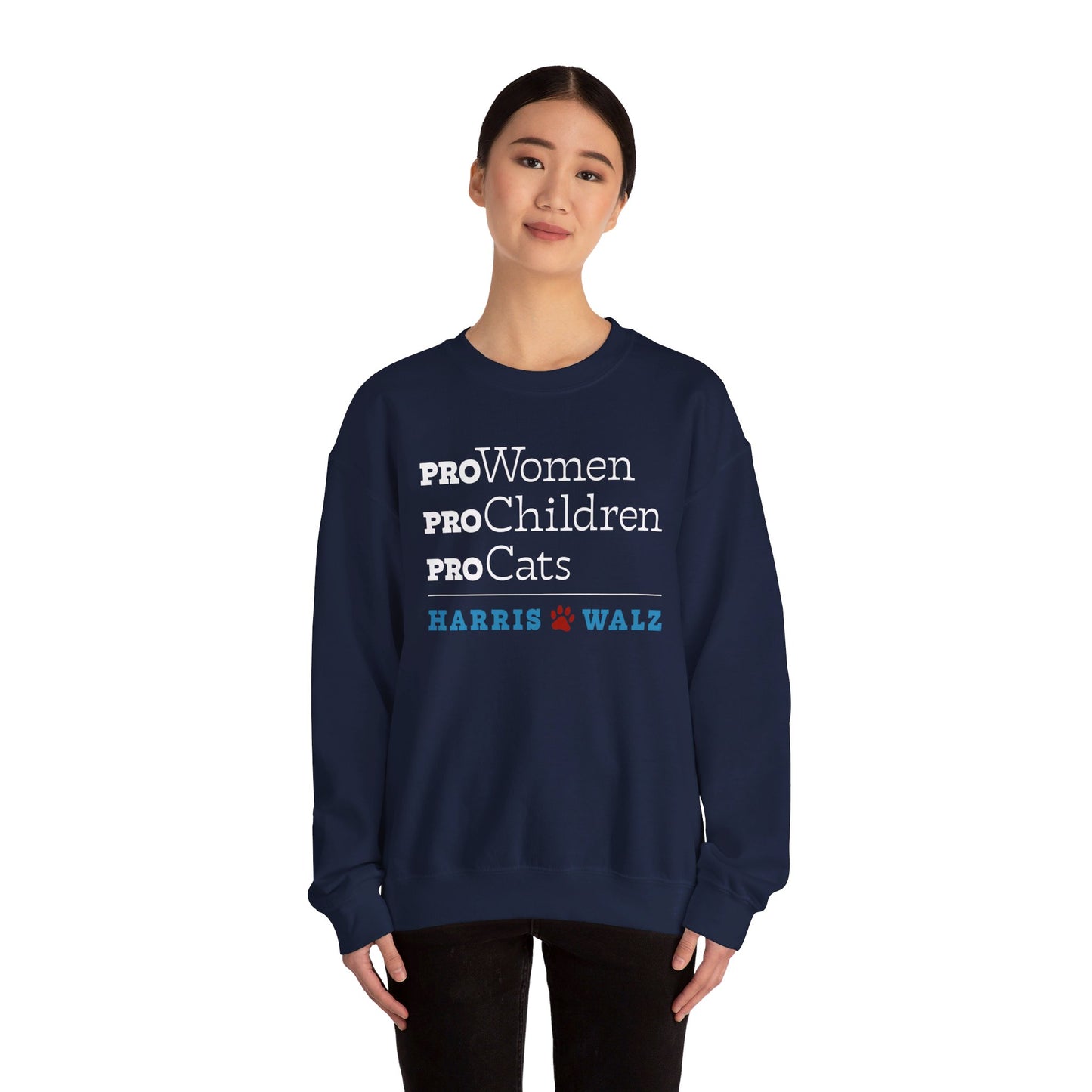 Pro-Women Pro-Children Pro-Cats Unisex Crewneck Sweatshirt