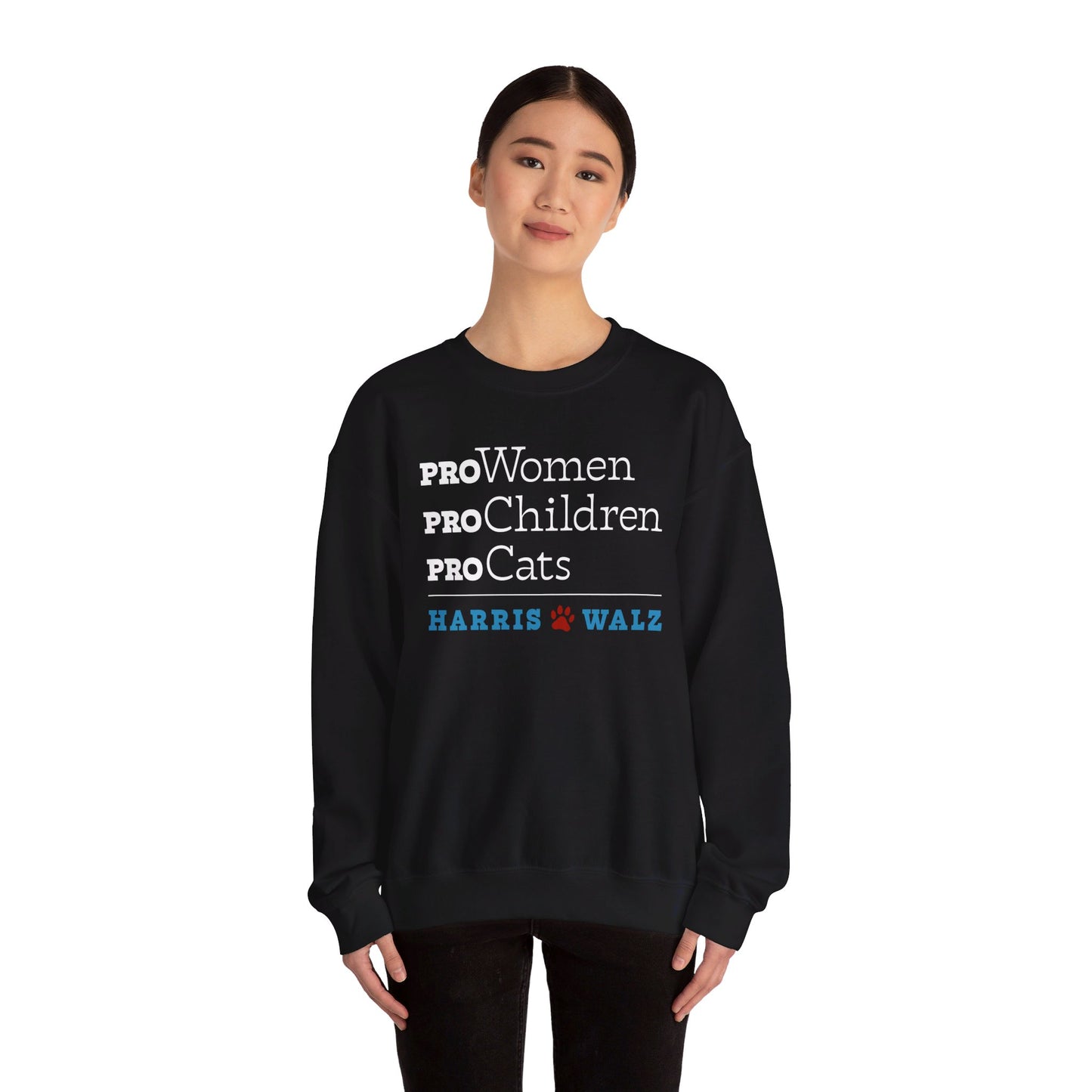 Pro-Women Pro-Children Pro-Cats Unisex Crewneck Sweatshirt