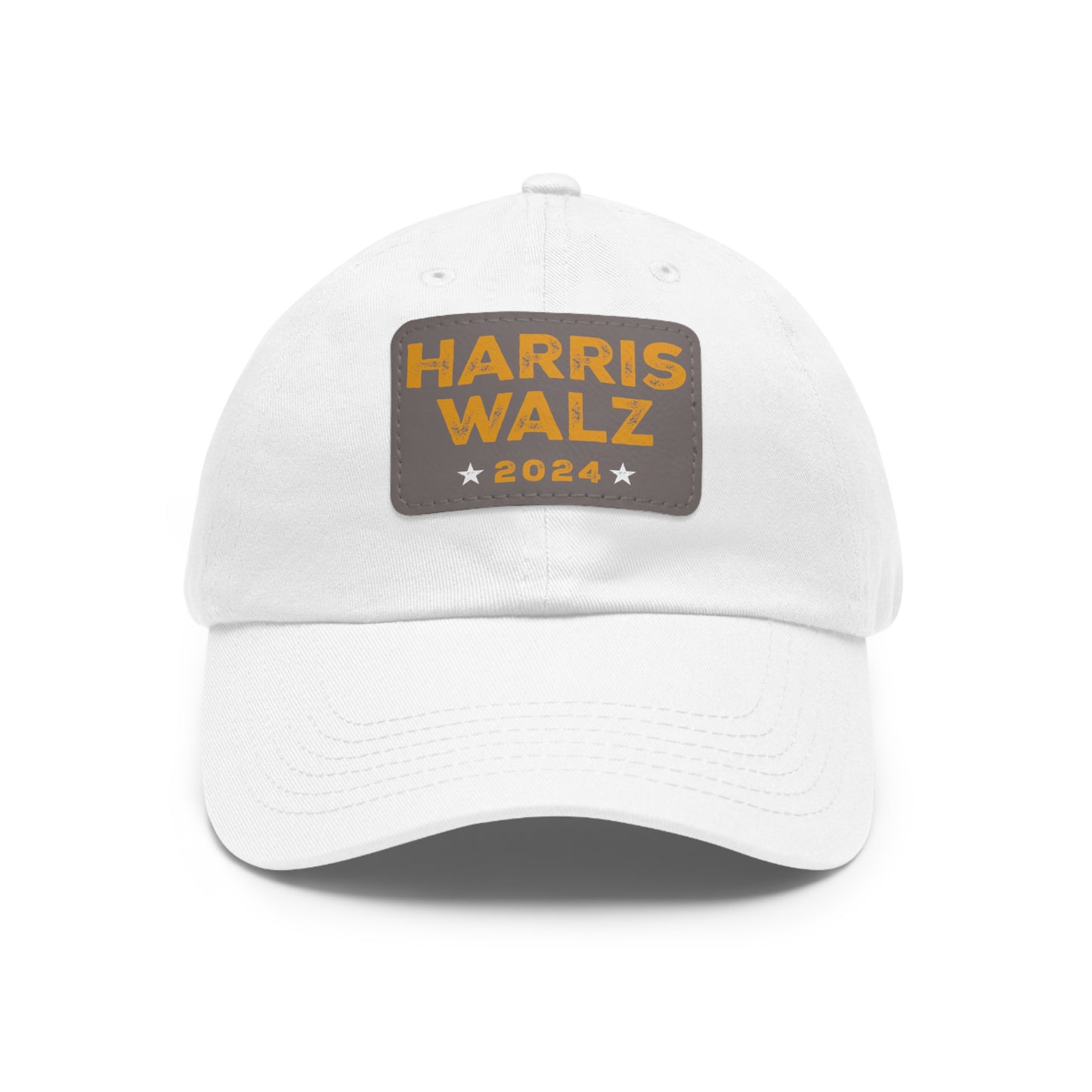 Harris Walz Dad Hat with Vegan Leather Patch