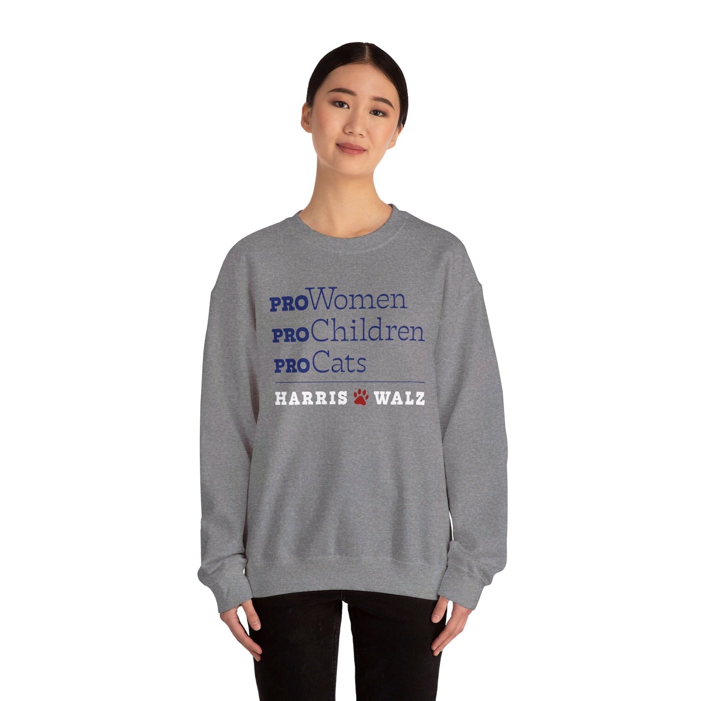 Pro-Women Pro-Children Pro-Cats Unisex Crewneck Sweatshirt