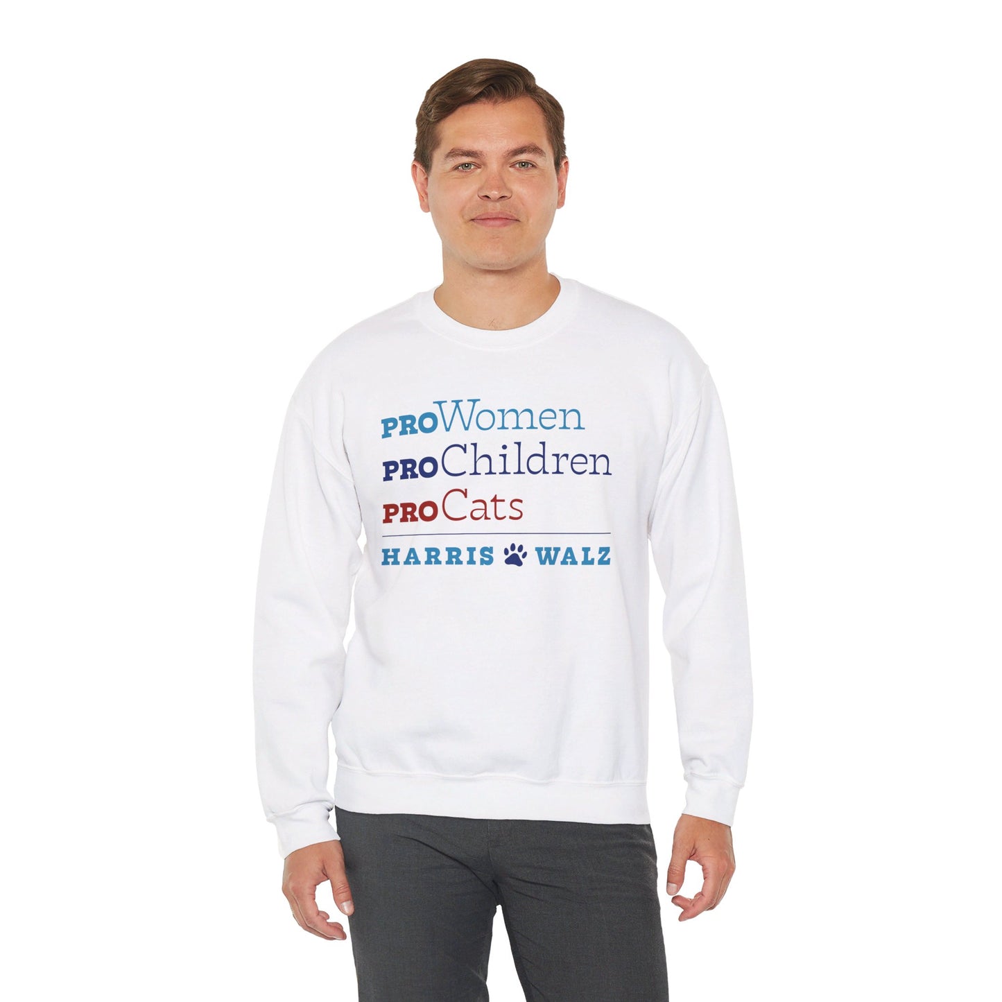 Pro-Women Pro-Children Pro-Cats Unisex Crewneck Sweatshirt