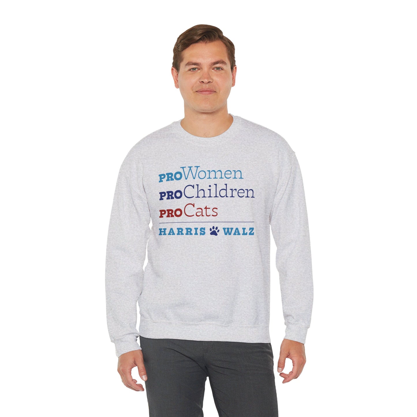 Pro-Women Pro-Children Pro-Cats Unisex Crewneck Sweatshirt