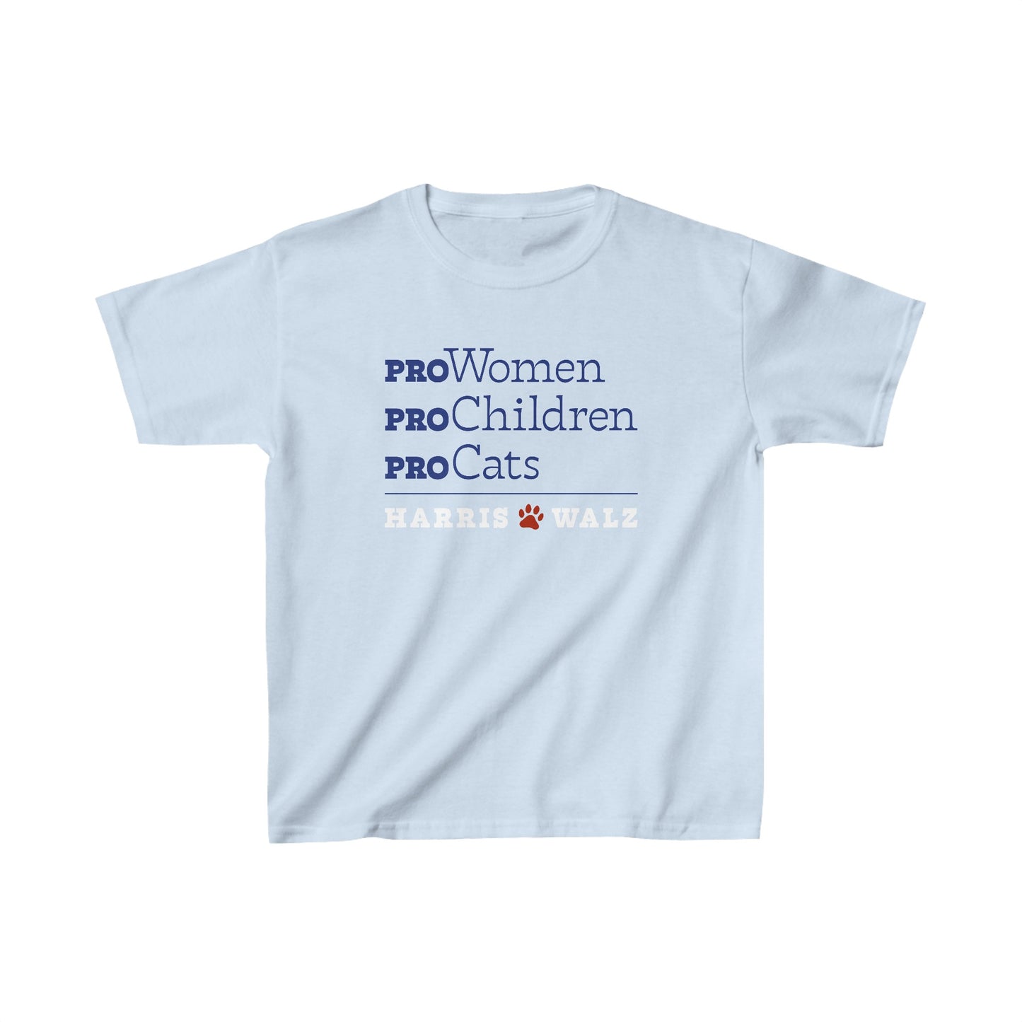 Pro Women Pro Children Pro Cats KIDS Harris Walz Tee